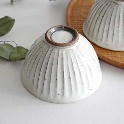 飯碗 陶器 茶碗 美濃焼 白化粧削り 12cm