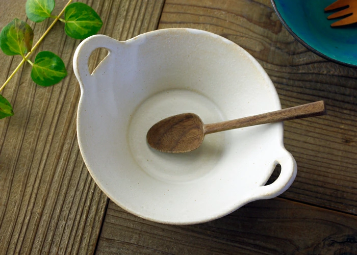 手付朝顔鉢 kinari 益子焼 ボウル 鉢 取っ手付き