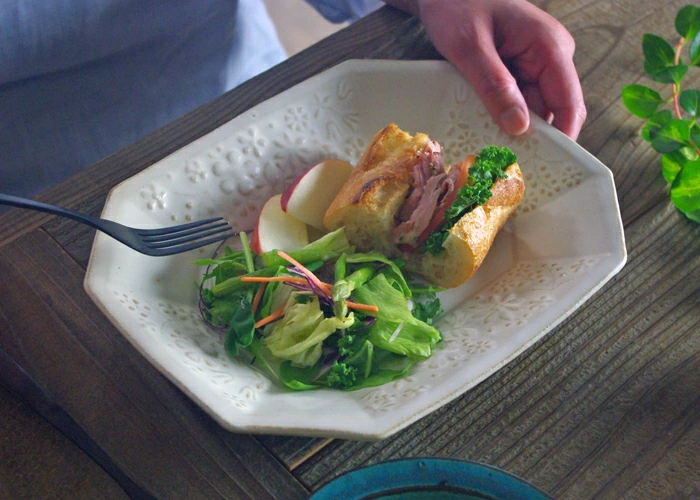 クッカ八角皿【大】 kinari 益子焼