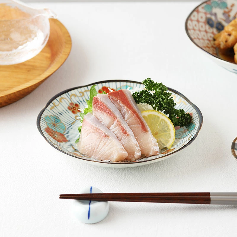 中皿 16cm 染錦古伊万里　和柄 伝統模様