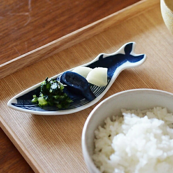 倉敷意匠 kata 印判手豆皿 クジラ W16.3×D5.2×H1.3cm