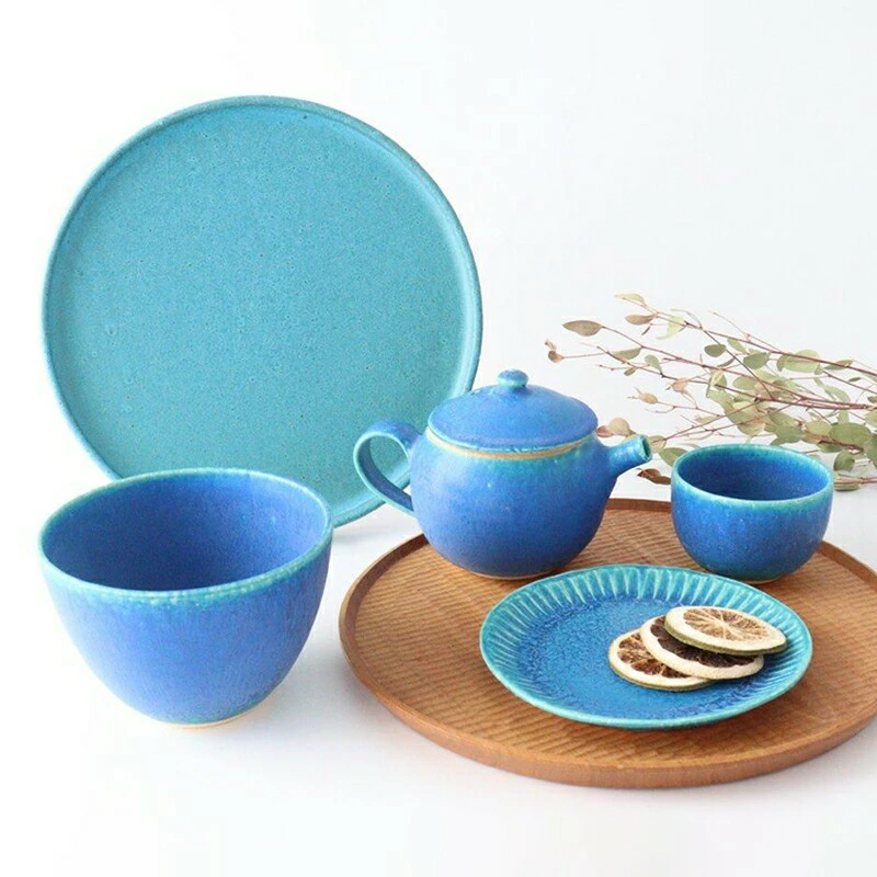 取皿 鎬 ターコイズ 陶器 信楽焼 銘々皿 ケーキ皿