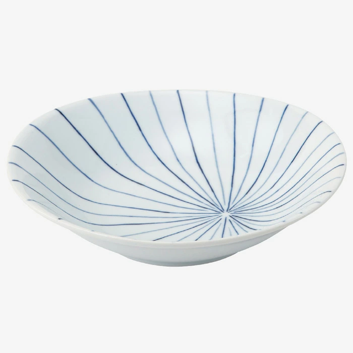 放射 楕円皿　（中・青）(34070)　クラシノウツワ