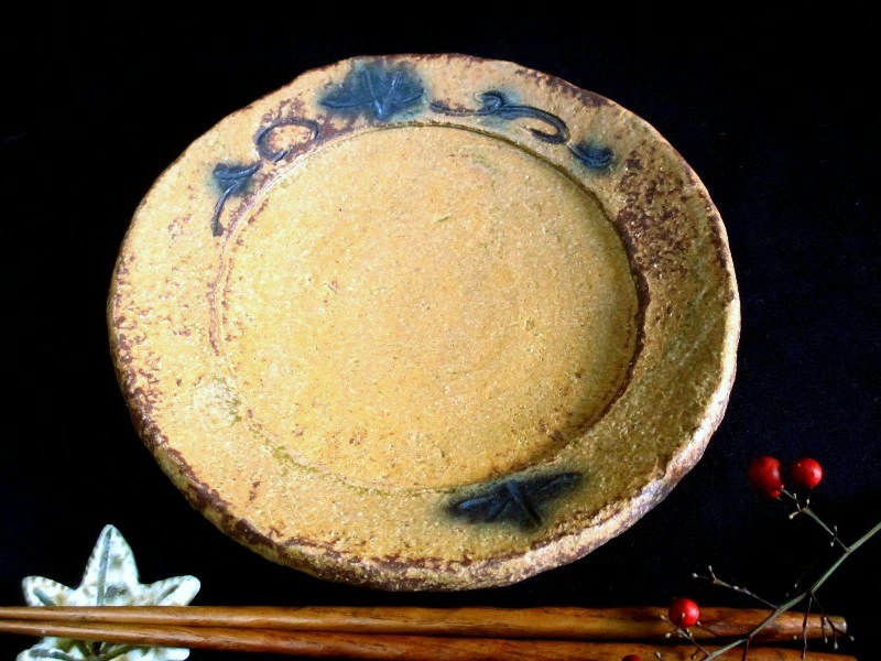 丸皿 ■ 浜田純理 黄瀬戸 山柿 五寸 丸皿