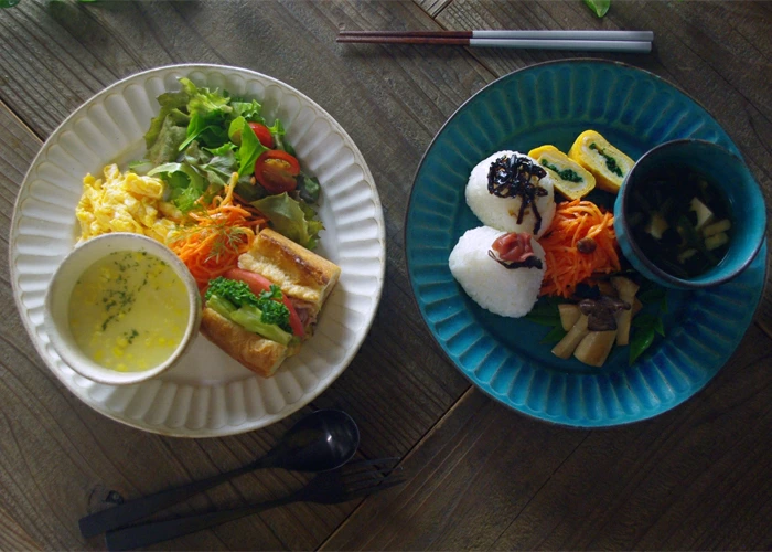 オードブル皿 シャビーターコイズ 益子焼 大皿