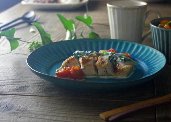 オードブル皿 シャビーターコイズ 益子焼 大皿