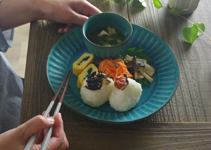 オードブル皿 シャビーターコイズ 益子焼 大皿