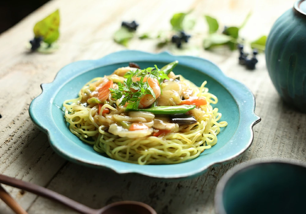 太陽のお皿（大）シャビーターコイズ 益子焼 わかさま陶芸