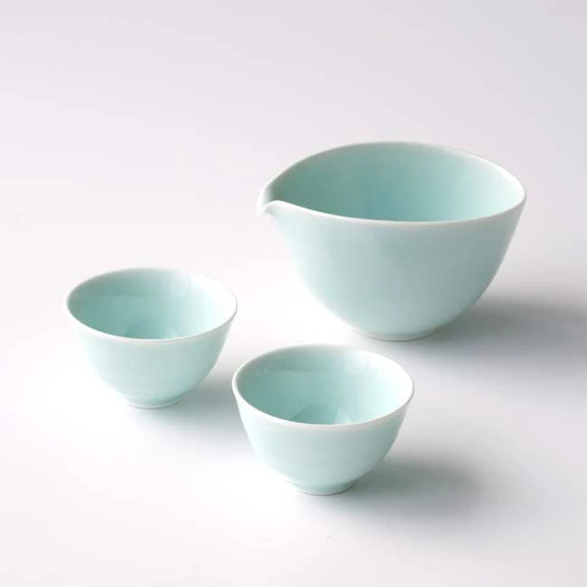 酒器セット 片口 セット【計3点セット】「 たち吉 青白磁 片口酒器 」ぐいのみ ぐい呑み 徳利 セット
