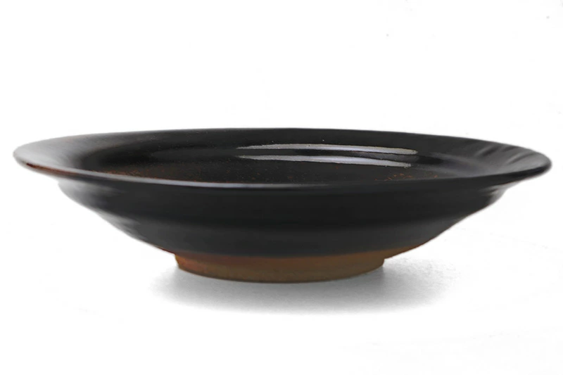 唐津焼：黒唐津六寸五分皿・中村恵子《中皿・6.5寸・20.0cm》