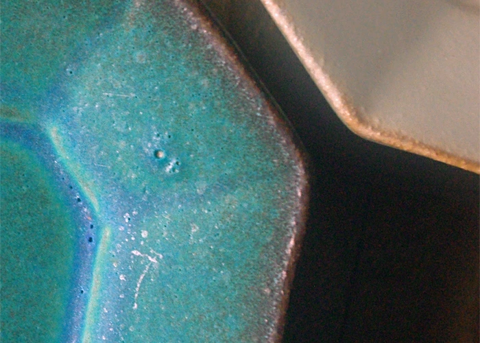 八角オードブル皿 シャビーターコイズ スクエア