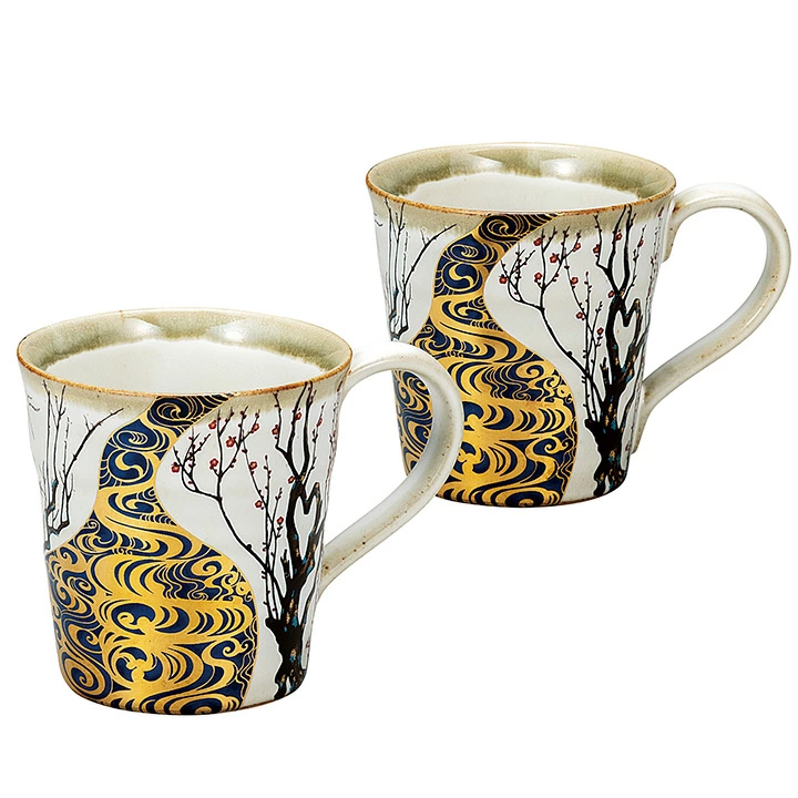九谷焼 ペアマグカップ 光琳梅