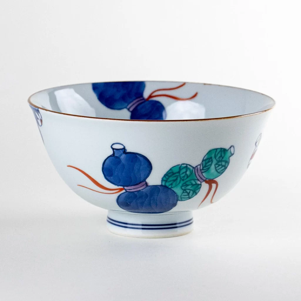 有田焼 茶碗 ご飯茶碗 鍋島六瓢（青）