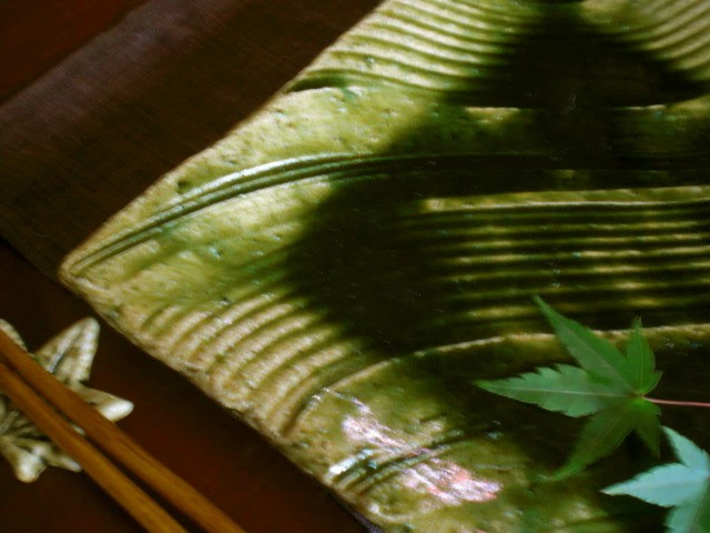 角皿 ■ 野々村浩司 総 織部 波文 七寸 角皿　ギフト　和食器