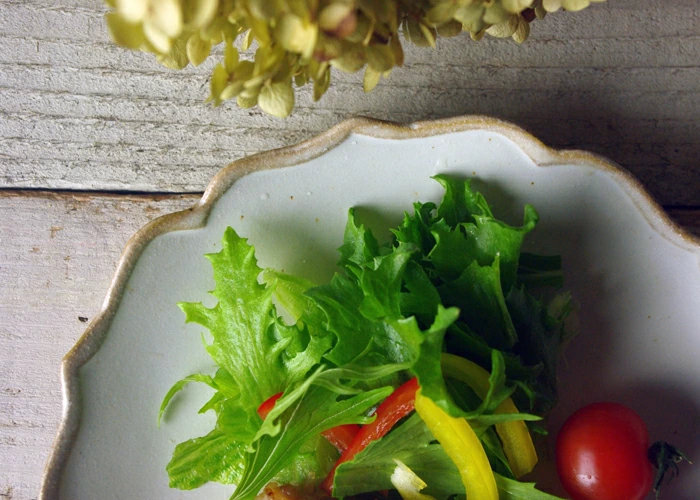 クレマチス（大） kinari 益子焼 プレート わかさま陶芸