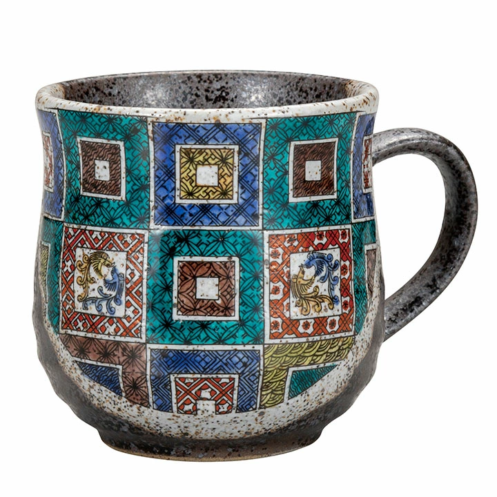 九谷焼 マグカップ 石畳文