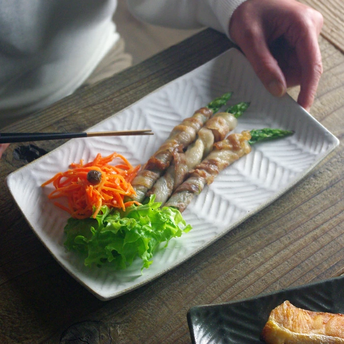 益子焼 ヘリンボーン 焼きもの皿