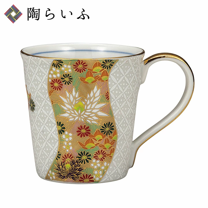 九谷焼 マグカップ 七宝金花詰 