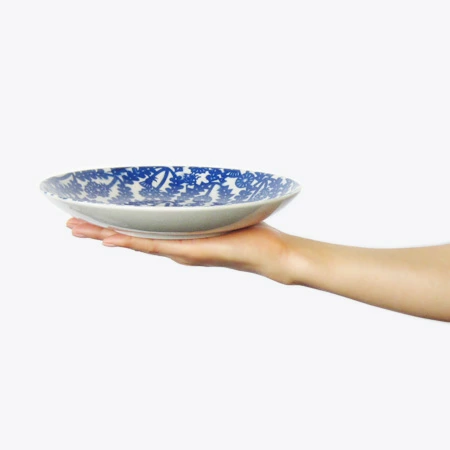 倉敷意匠計画室 KATAKATA(カタカタ) 印判手七寸皿 中皿 青  約21cm