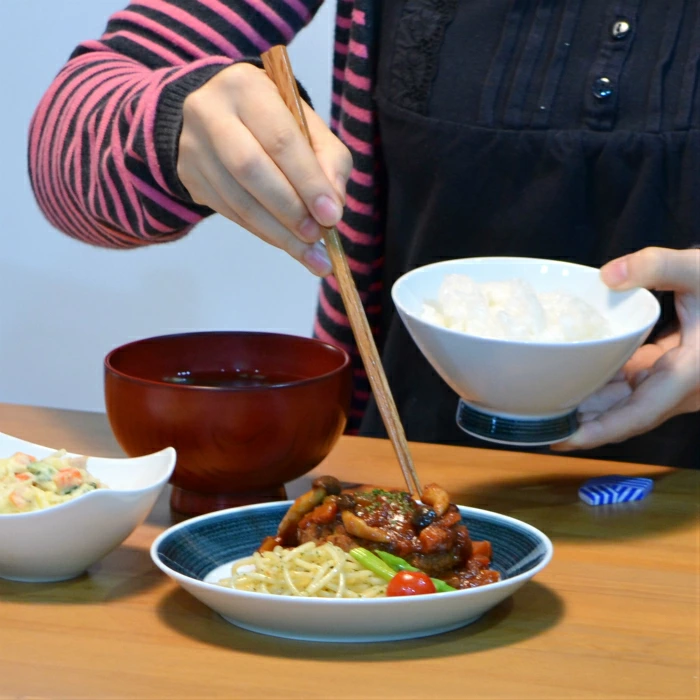 natural69 【 波佐見焼 】 白山陶器 麻の糸 プレート中 インディゴ