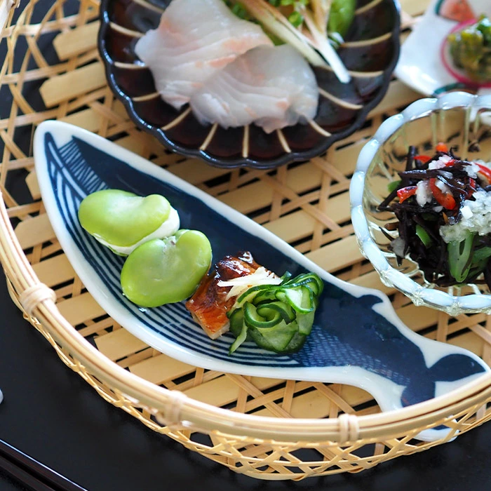 倉敷意匠 kata 印判手豆皿 クジラ W16.3×D5.2×H1.3cm