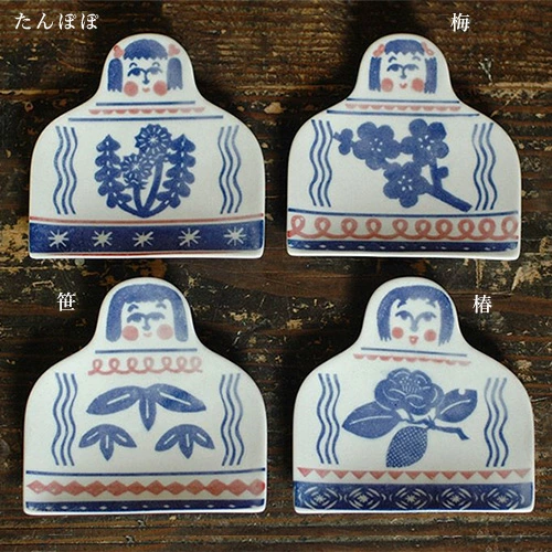 倉敷意匠×kata kata 印判手 豆皿／こけし

W約103mm × D約102mm × H約14mm