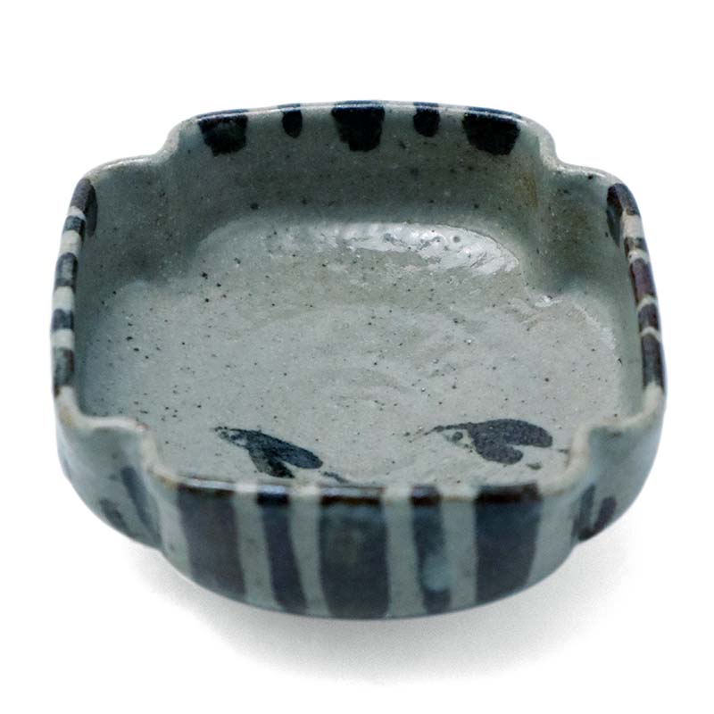 唐津焼：絵唐津千鳥文様角小向・中村恵子《小鉢・9.0cm》