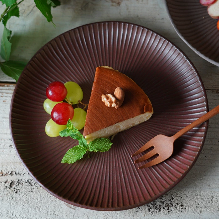 SENシリーズ プレート大【丸皿/アースブラウン】益子焼 わかさま陶芸