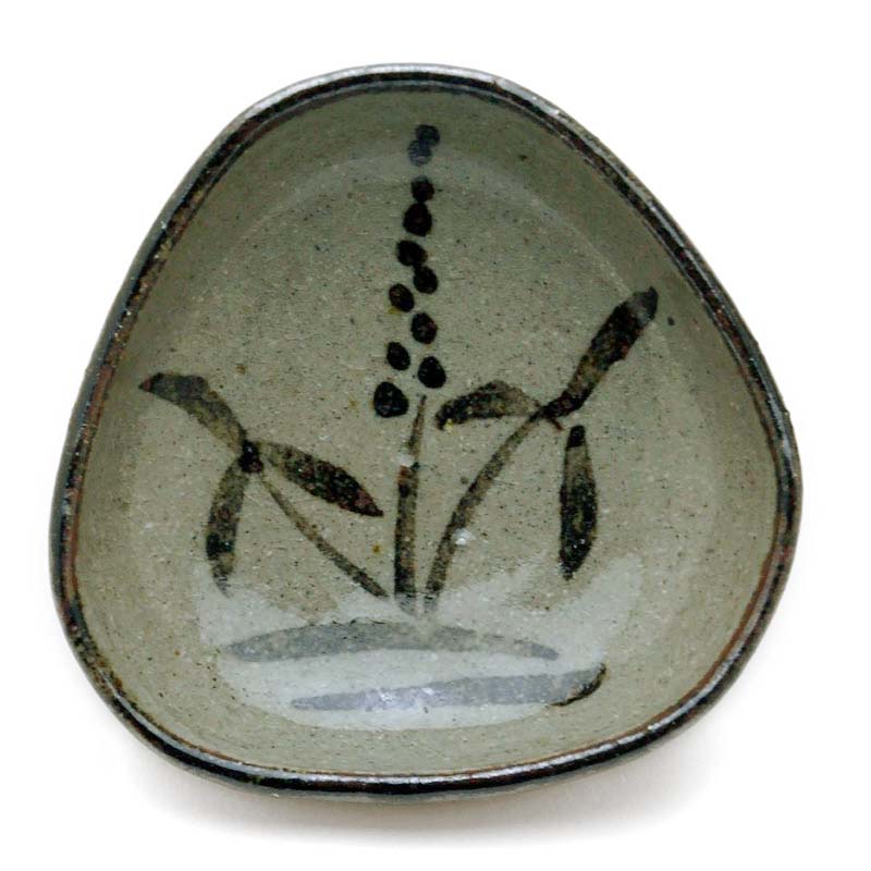 唐津焼：絵唐津手塩皿・A・中村恵子《豆皿・扁形皿・手塩皿・7.7cm》