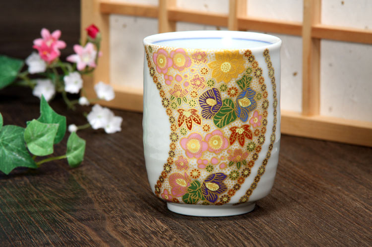 九谷焼 一客睦 曲水花詰 ピンク