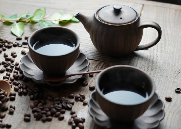 益子焼 コーヒー専用急須（小) ビジュゴールド 【茶漉し付き】 茶色