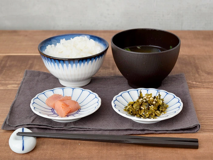 小皿 和食器 菊型小皿 染付 10cm