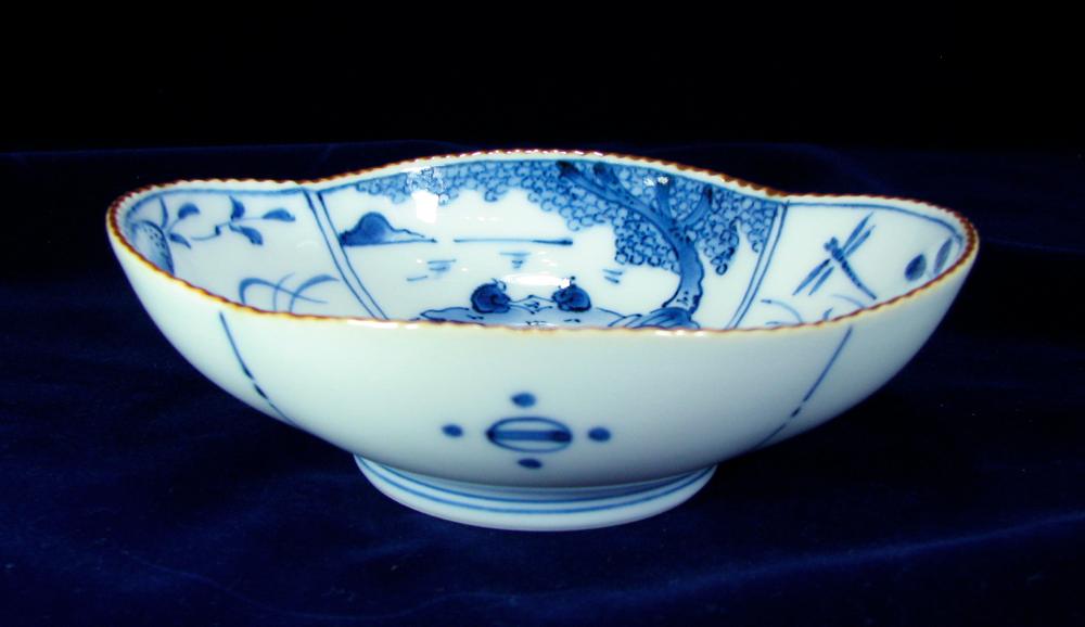 【有田焼】【貴祥窯】 【古伊万里】【初期伊万里】 染付山水紋木甲向付