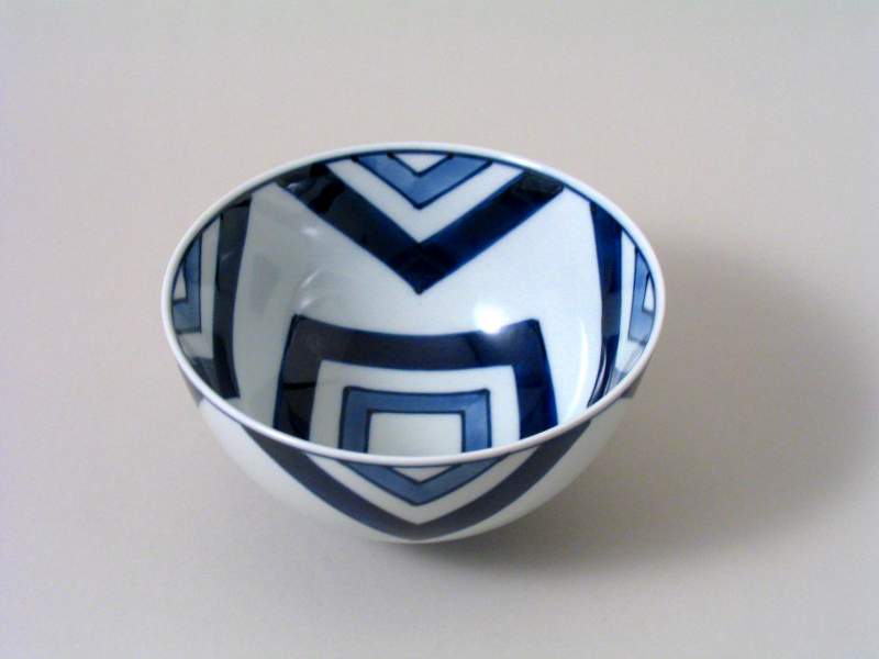 【有田焼】【青花】【しん窯】江戸紋5寸深丼