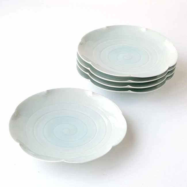 和食器 中皿 取り皿 取皿 19cm【5点セット】「 たち吉 うず潮 中皿 」