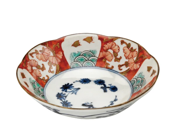 美濃焼 染錦古伊万里 錦金彩千鳥 中鉢 16cm