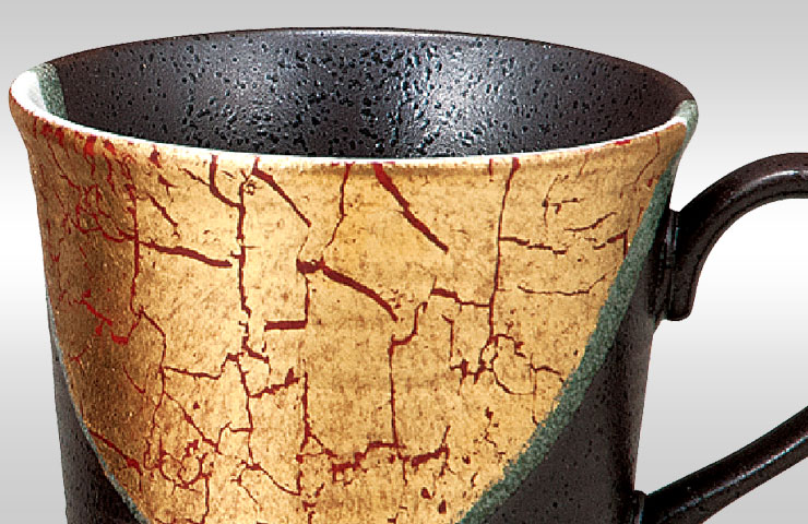 九谷焼 ペアマグカップ 金箔彩