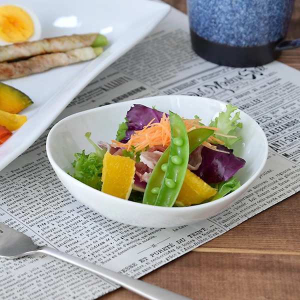 ボウル おしゃれ EASTオリジナル まゆ型中鉢 ホワイト（STUDIO BASIC）