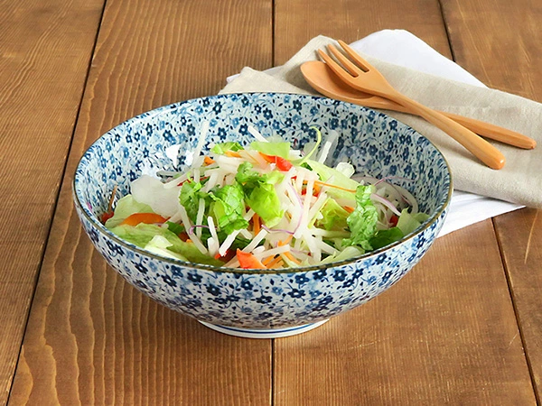 丼ぶり （藍染小花）麺鉢　大