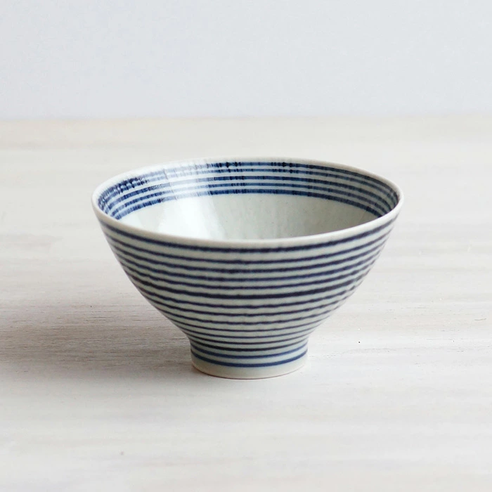 波佐見焼 食器 藍駒 お茶碗 　飛び鉋　 和山 WAZAN