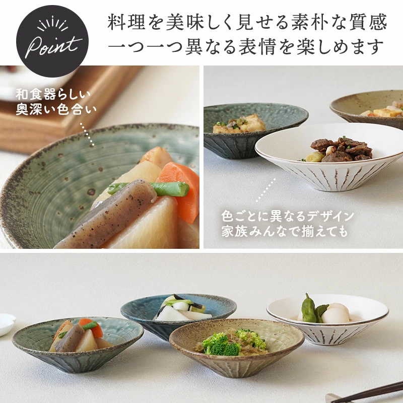 選べる２サイズ】しのぎ浅鉢 14.5cm 小 20cm 中 旬土