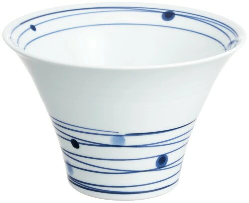 波佐見焼 和山窯 WAZAN ボウル 鉢 丼 (中) 水玉ライン