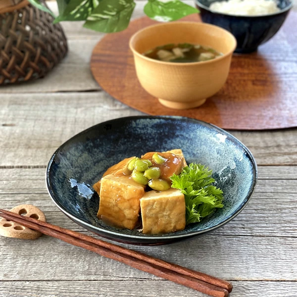 中鉢 窯変ネイビー5.5浅鉢 煮物鉢 モダン 美濃焼