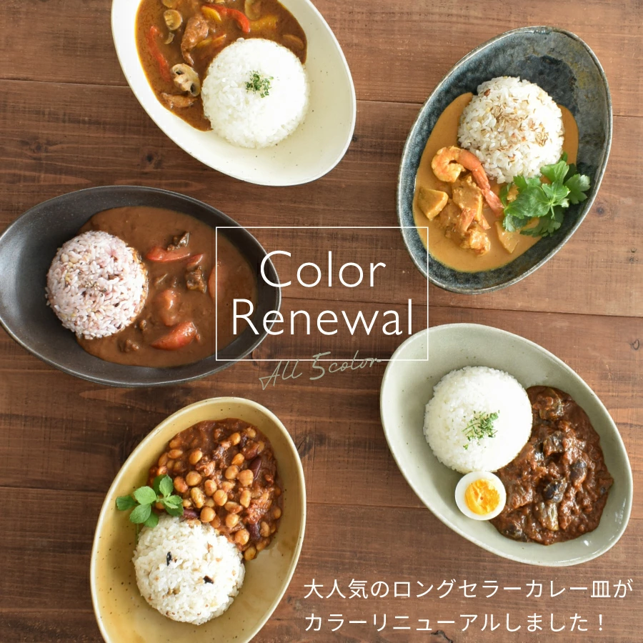 （紺窯変）ナチュラルオーバルカレー皿＆パスタ皿 美濃焼