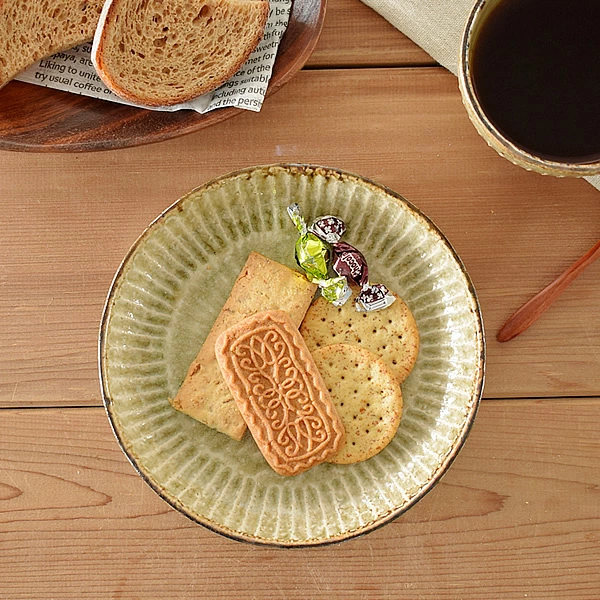 窯変ビードロしのぎ5.0取り皿 ケーキ皿 モダン 中皿 美濃焼